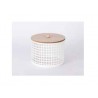 Contenedor Blanco De Metal Con Tapa Madera