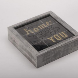 Caja De Te Tapa Cristal Home - Gris