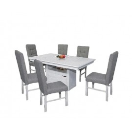 Antecomedor Belgica 6 Sillas - Gris