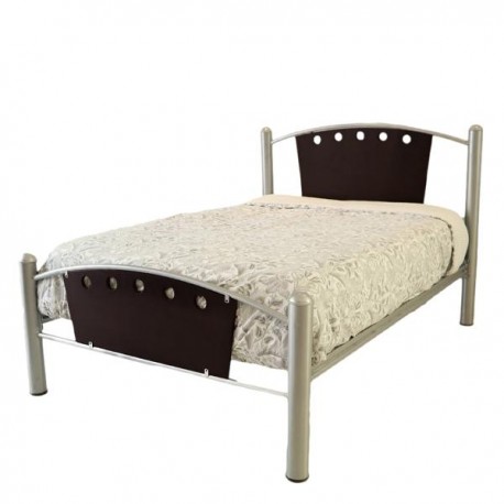 Cama Matrimonial Alaska - Plata con Chocolate