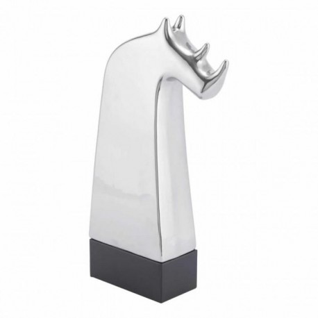 Accesorio Decorativo Modelo Rhino en Pedestal - Plata