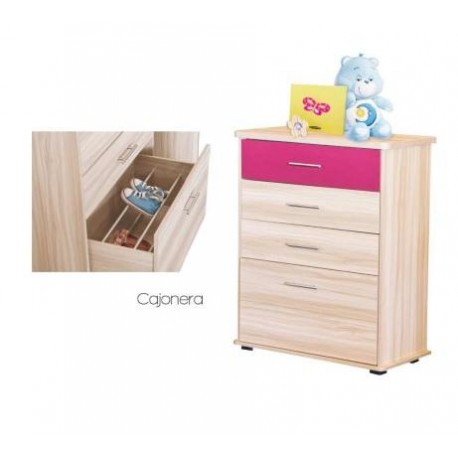 Cajonera Kiara - Maple y Fucsia