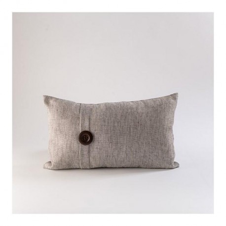 Cojin De Lino Boton Gris 30 X 55 - Gris
