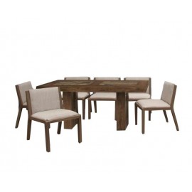 Comedor 6 Sillas Oporto - Marron con Rustico