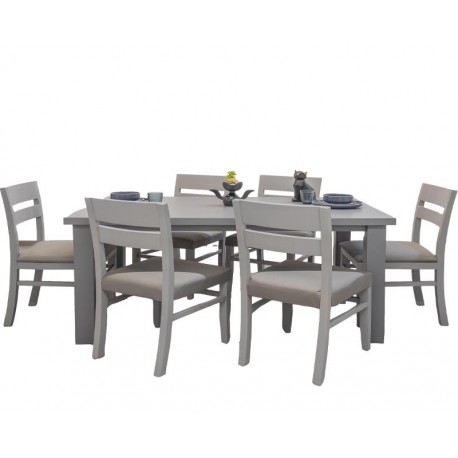 Comedor Albany 6 Sillas - Gris