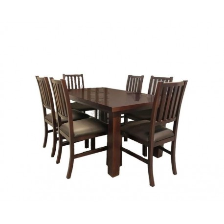 Comedor Bunbury 6 Sillas - Nogal