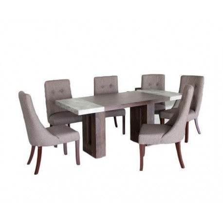 Comedor Modelo Terra 6 sillas - Tabaco y Concreto