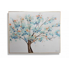 Cuadro Decorativo Árbol Aqua Naranja