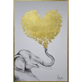 Cuadro Decorativo Corazon Elefante