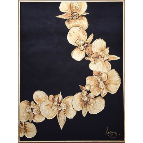 Cuadro Decorativo Orquideas Oro