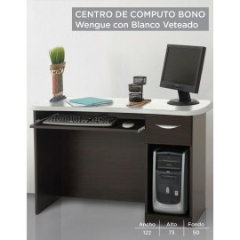 Escritorio de computo Modelo Bono - Chocolate con Blanco